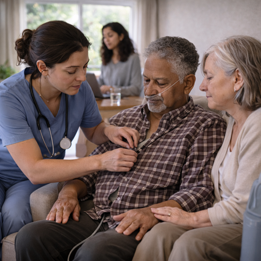 Caregiver providing daily support to a family at home in Toronto